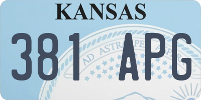 KS license plate 381APG