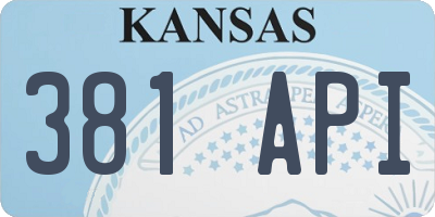 KS license plate 381API