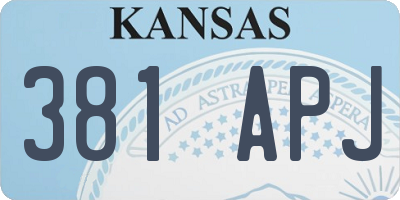 KS license plate 381APJ