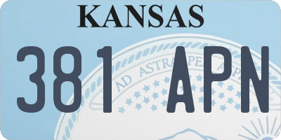KS license plate 381APN