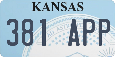 KS license plate 381APP