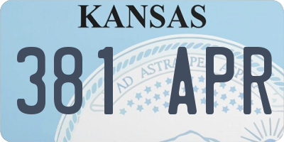 KS license plate 381APR