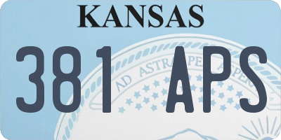 KS license plate 381APS