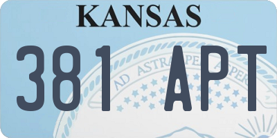 KS license plate 381APT