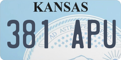 KS license plate 381APU