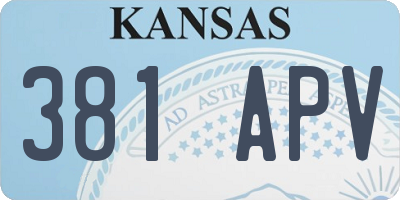 KS license plate 381APV