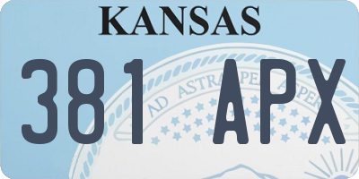 KS license plate 381APX