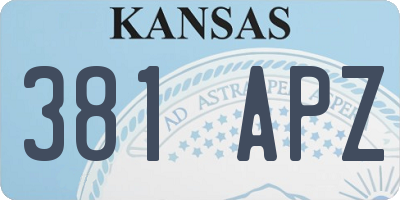 KS license plate 381APZ