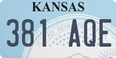 KS license plate 381AQE