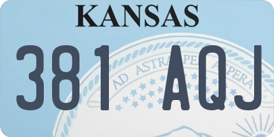 KS license plate 381AQJ