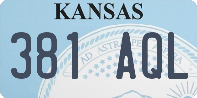 KS license plate 381AQL