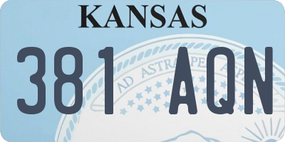 KS license plate 381AQN