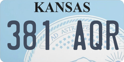 KS license plate 381AQR