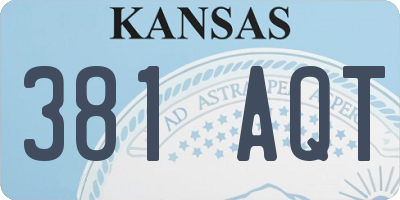 KS license plate 381AQT