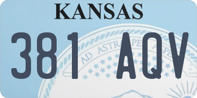 KS license plate 381AQV