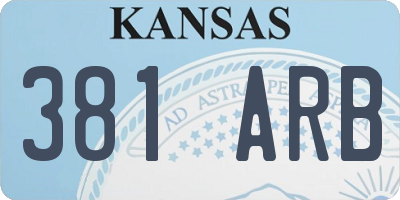 KS license plate 381ARB