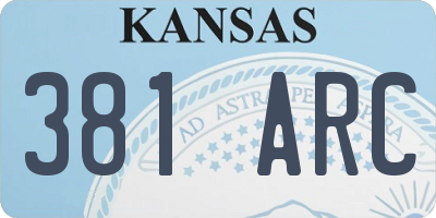 KS license plate 381ARC