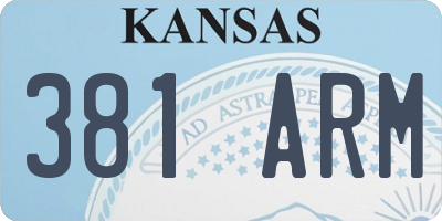 KS license plate 381ARM