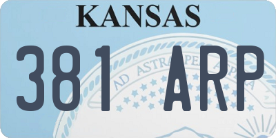 KS license plate 381ARP