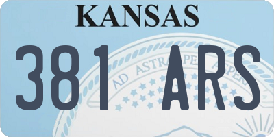 KS license plate 381ARS