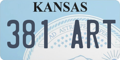 KS license plate 381ART