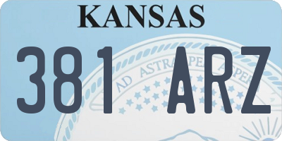 KS license plate 381ARZ