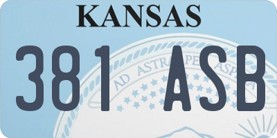 KS license plate 381ASB