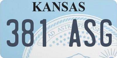 KS license plate 381ASG
