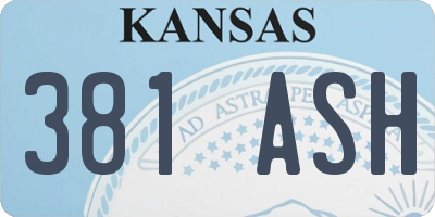 KS license plate 381ASH