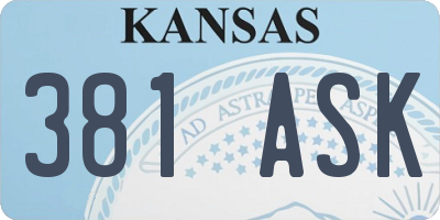 KS license plate 381ASK