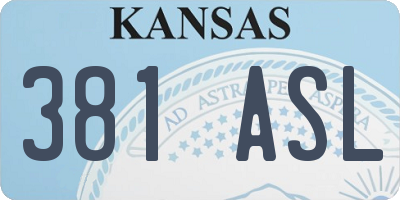KS license plate 381ASL