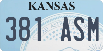 KS license plate 381ASM