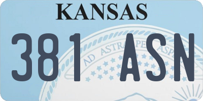 KS license plate 381ASN