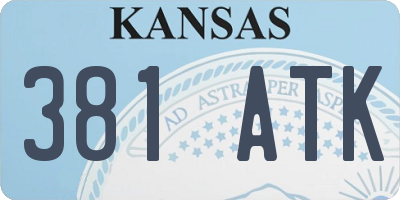 KS license plate 381ATK