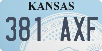 KS license plate 381AXF