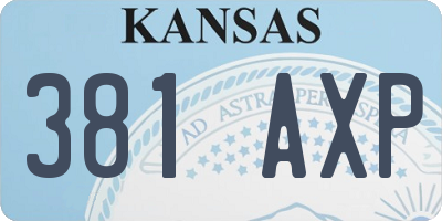 KS license plate 381AXP