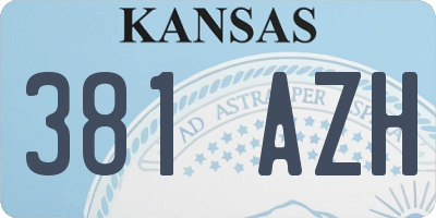 KS license plate 381AZH