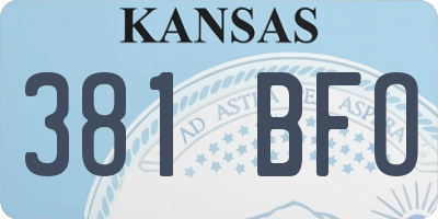 KS license plate 381BFO