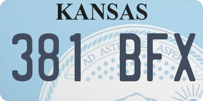 KS license plate 381BFX