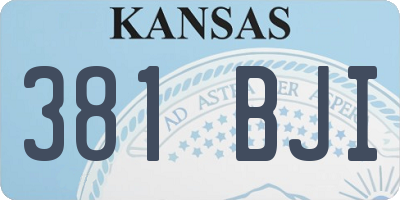 KS license plate 381BJI
