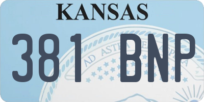 KS license plate 381BNP