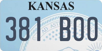 KS license plate 381BOO