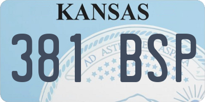 KS license plate 381BSP