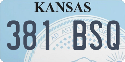 KS license plate 381BSQ