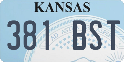 KS license plate 381BST