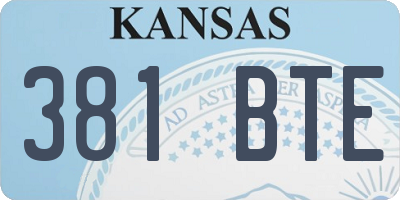 KS license plate 381BTE