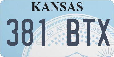 KS license plate 381BTX