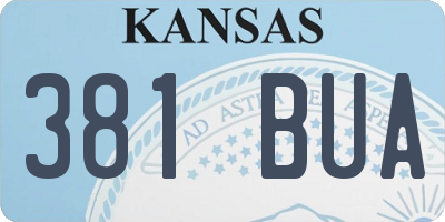 KS license plate 381BUA