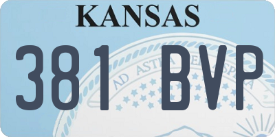 KS license plate 381BVP
