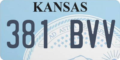 KS license plate 381BVV